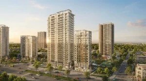 Phối cảnh tổ hợp căn hộ cao tầng The Primavera trong Khu đô thị Hà Nội Garden City Long Biên