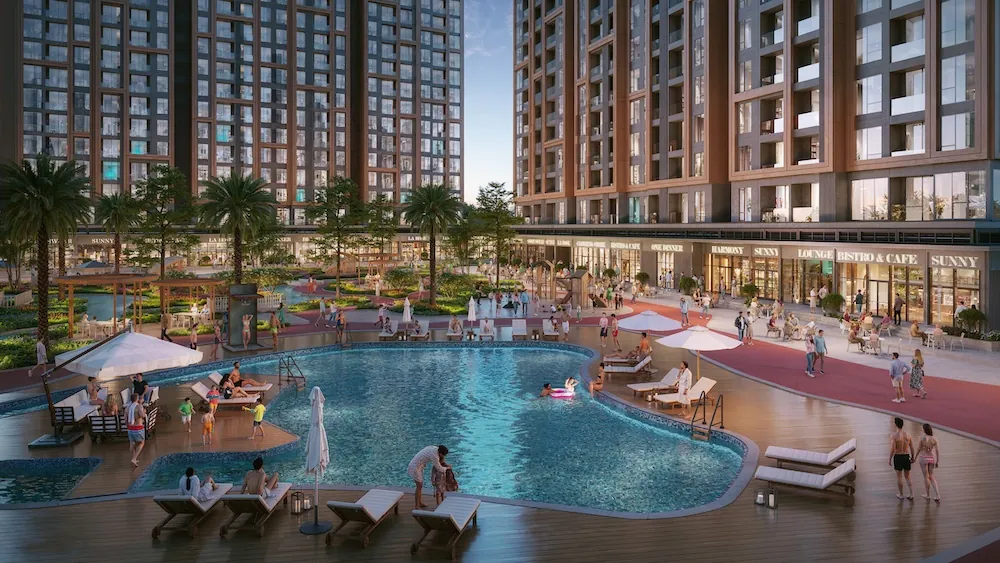 Bể bơi ngoài trời trong tổ hợp Imperia Ocean City