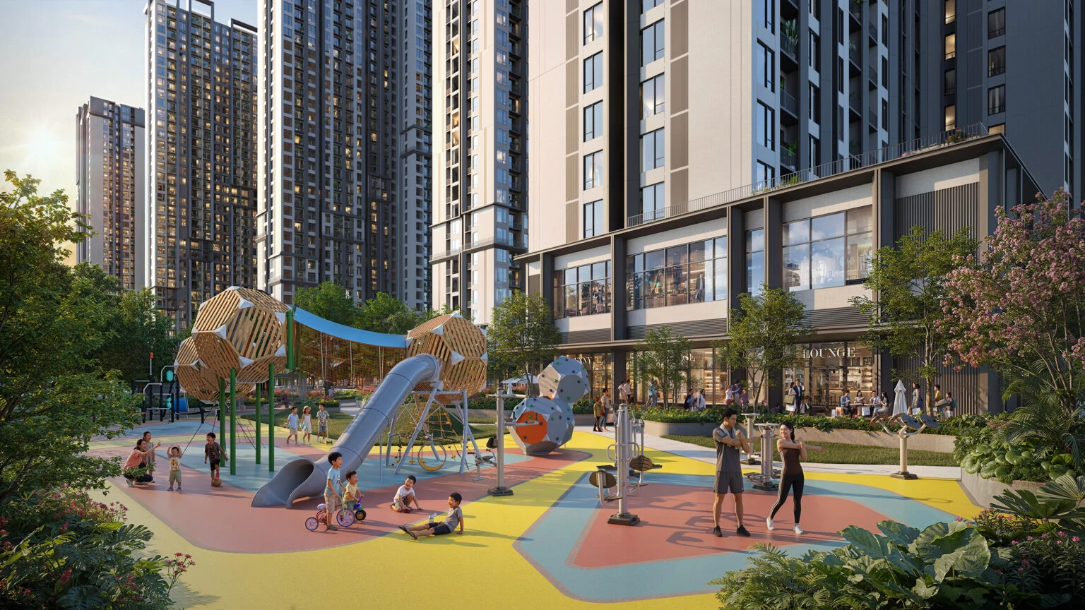 Khu vui chơi trẻ em và trạm tập thể dục ngoài trời The CityOn
