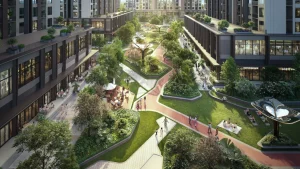 Lối đi bộ và quảng trường nội khu The CityOn