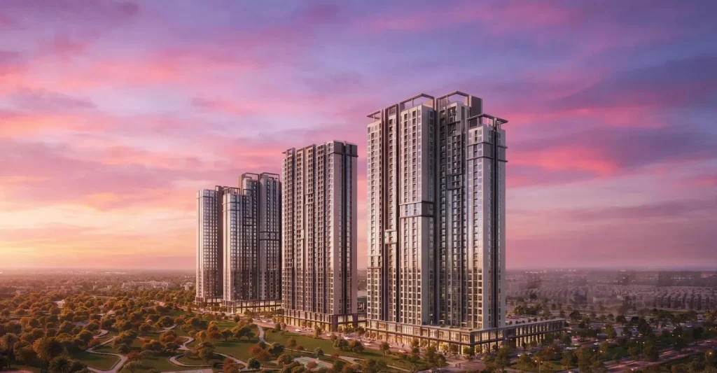 Phối cảnh The CityOn dưới bầu trời hoàng hôn