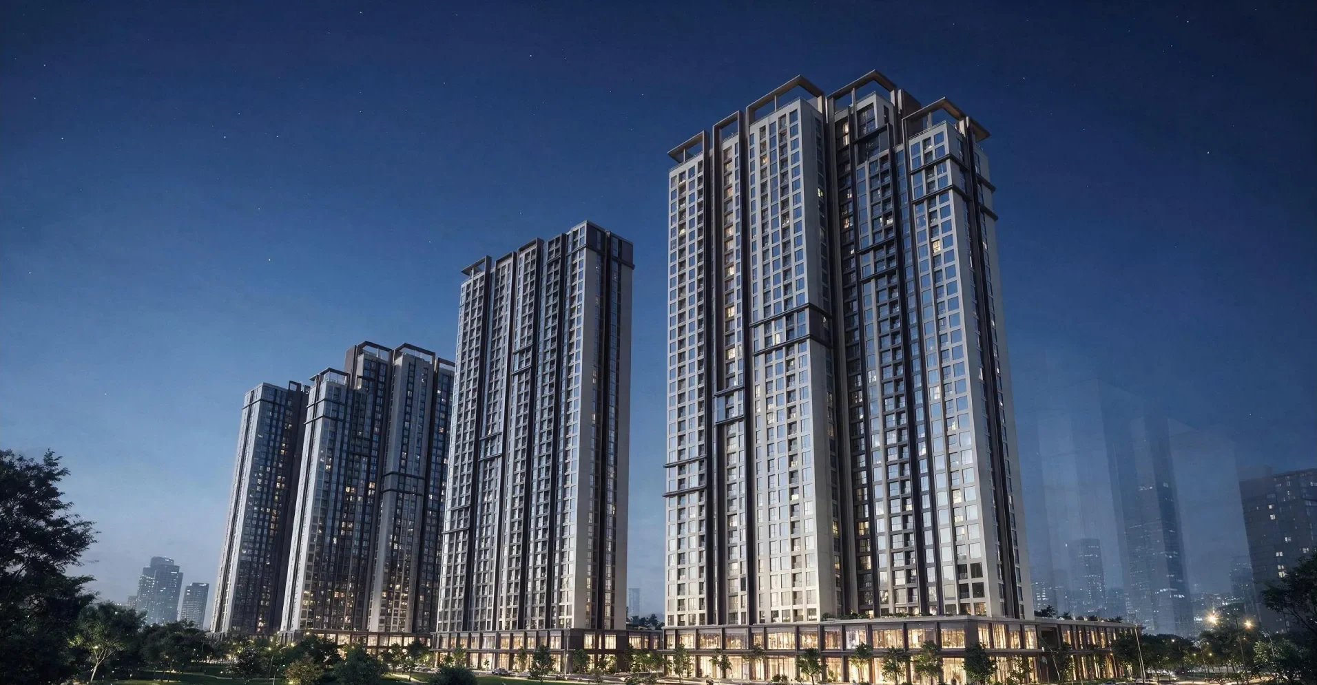 Phối cảnh các tòa tháp The CityOn về đêm