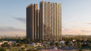 Phối cảnh tòa tháp cao tầng thuộc trong tổ hợp Imperia Ocean City tại Ocean City