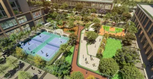 Tiện ích nội khu The CityOn: sân pickleball, đường dạo và vườn cây